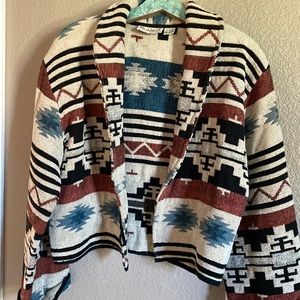 Size Large Aztec print short Blazer Coat Jacket